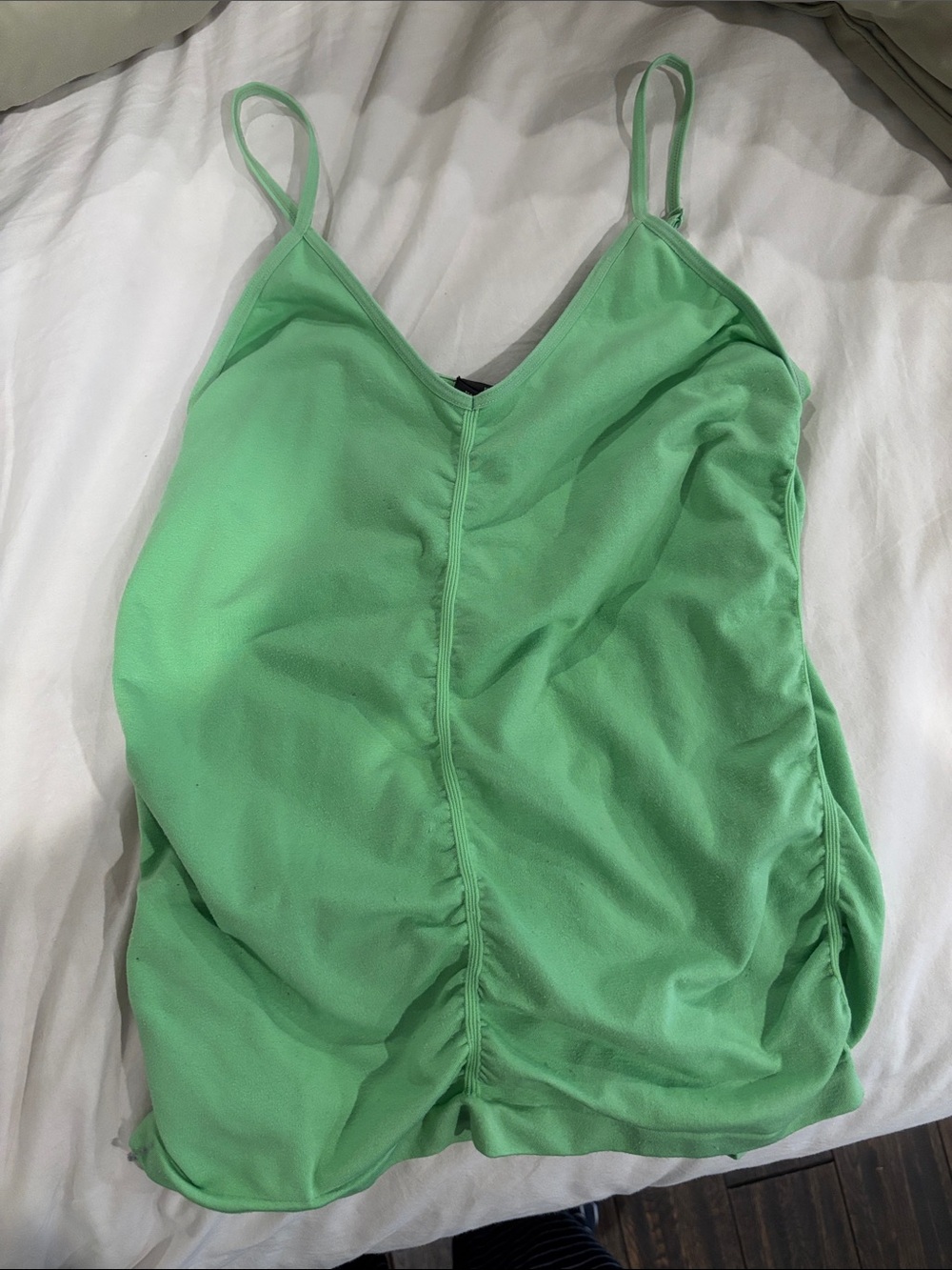BCBG Green Spaghetti Strap Cami Top